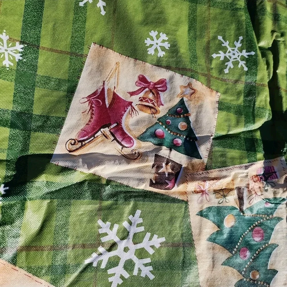 Vinyl Flannel Back Christmas Tablecloth 70